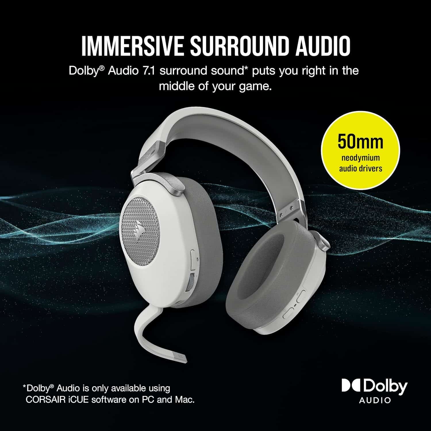 Corsair HS65 Wireless – Blanco — vista 3