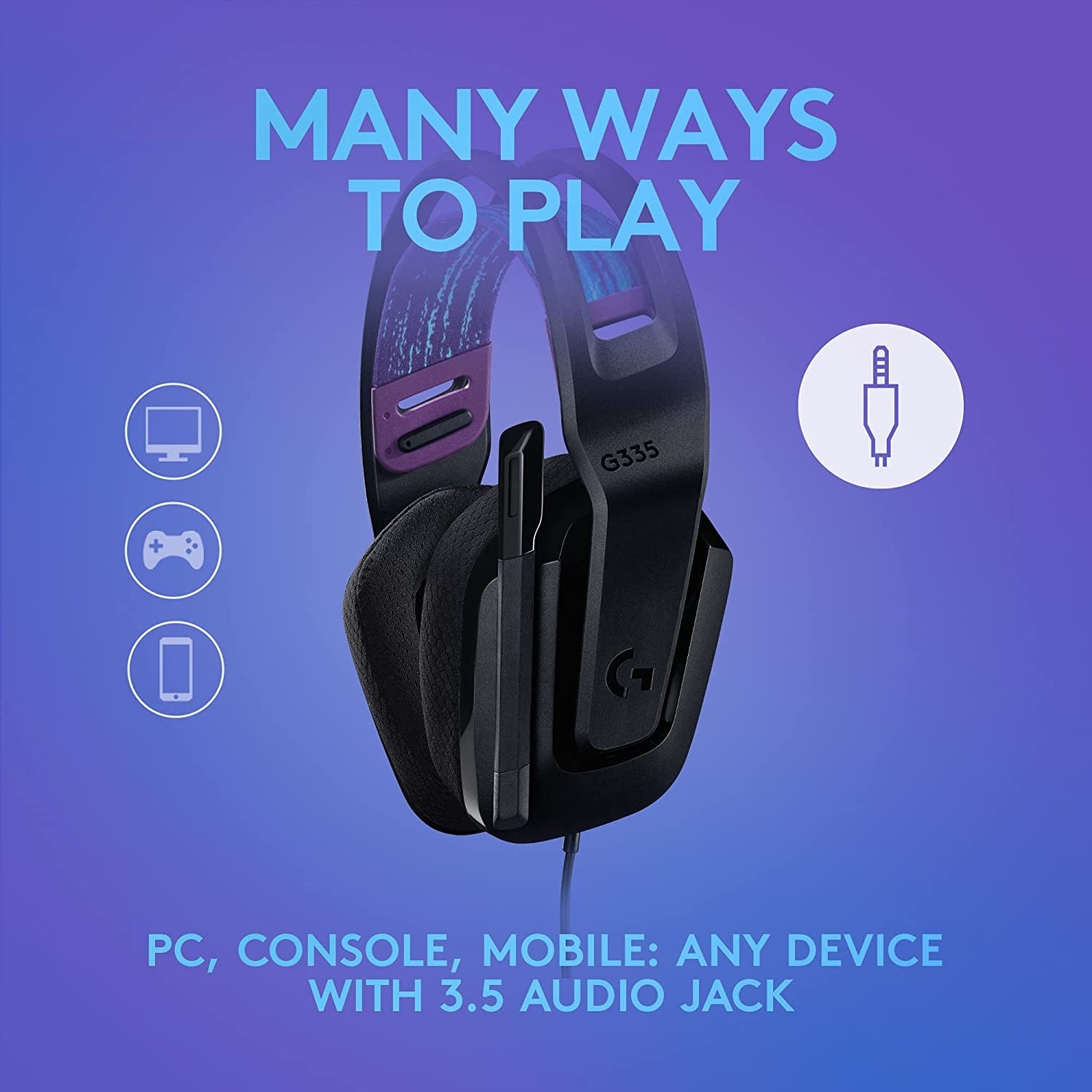 Logitech G335 Negro — vista 3