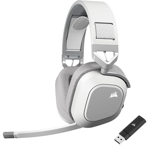 Corsair HS80 Max Premiun Wireless RGB Gaming – Blanco — vista 2