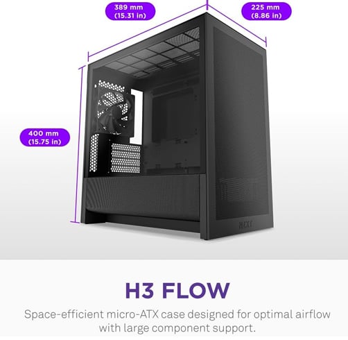 NZXT H3 Flow – Negro — vista 2