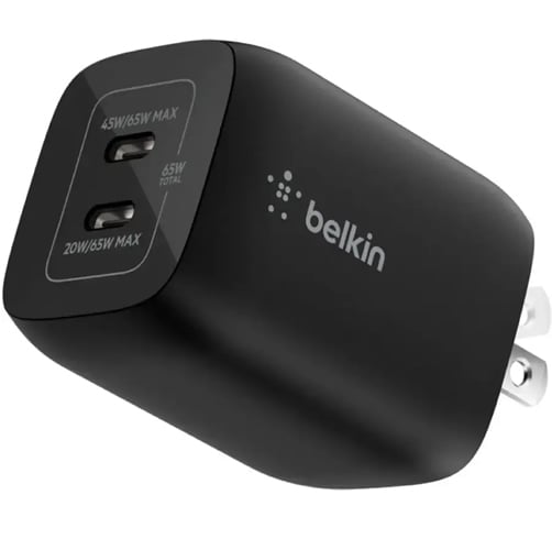 Cargador Belkin USB-C Nintendo SWITCH 2 De 65 W GaN PPS Negro