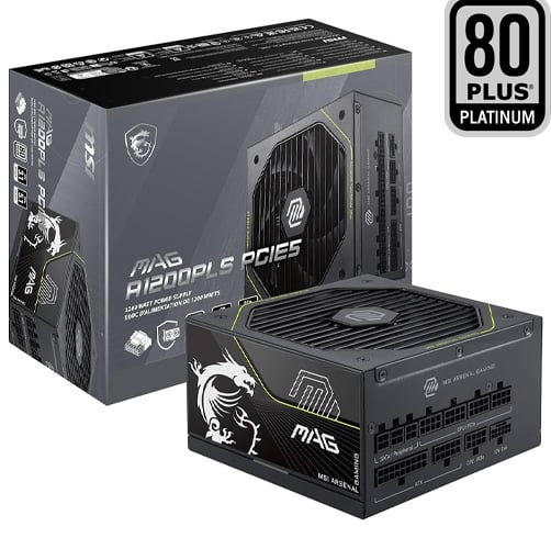 MSI Mag A1200PLS PCIE5 – 1200W – 80 Plus Platinum