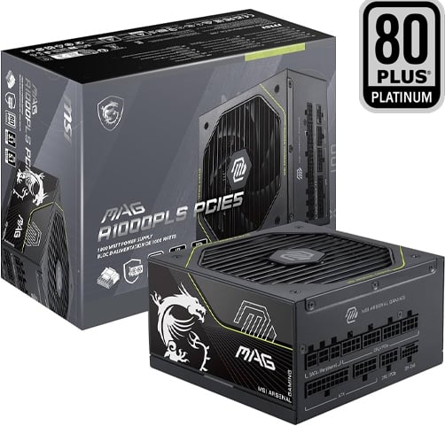 MSI Mag A1000PLS PCIE5 – 1000W – 80 Plus Platinum