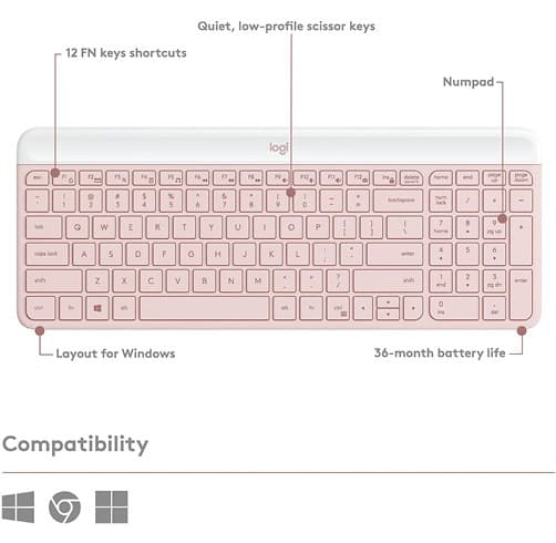 Teclado Y Mouse Logitech Slim MK470 – Español – Rosa — vista 2