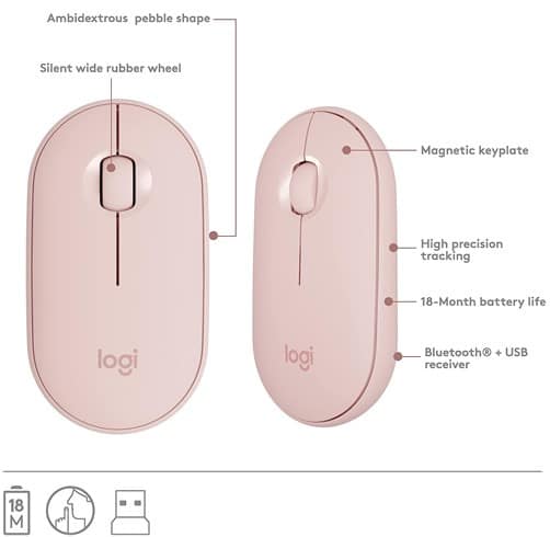 Teclado Y Mouse Logitech Slim MK470 – Español – Rosa — vista 3