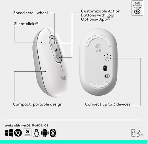 Logitech Pop Icon Combo Español – Blanco — vista 3