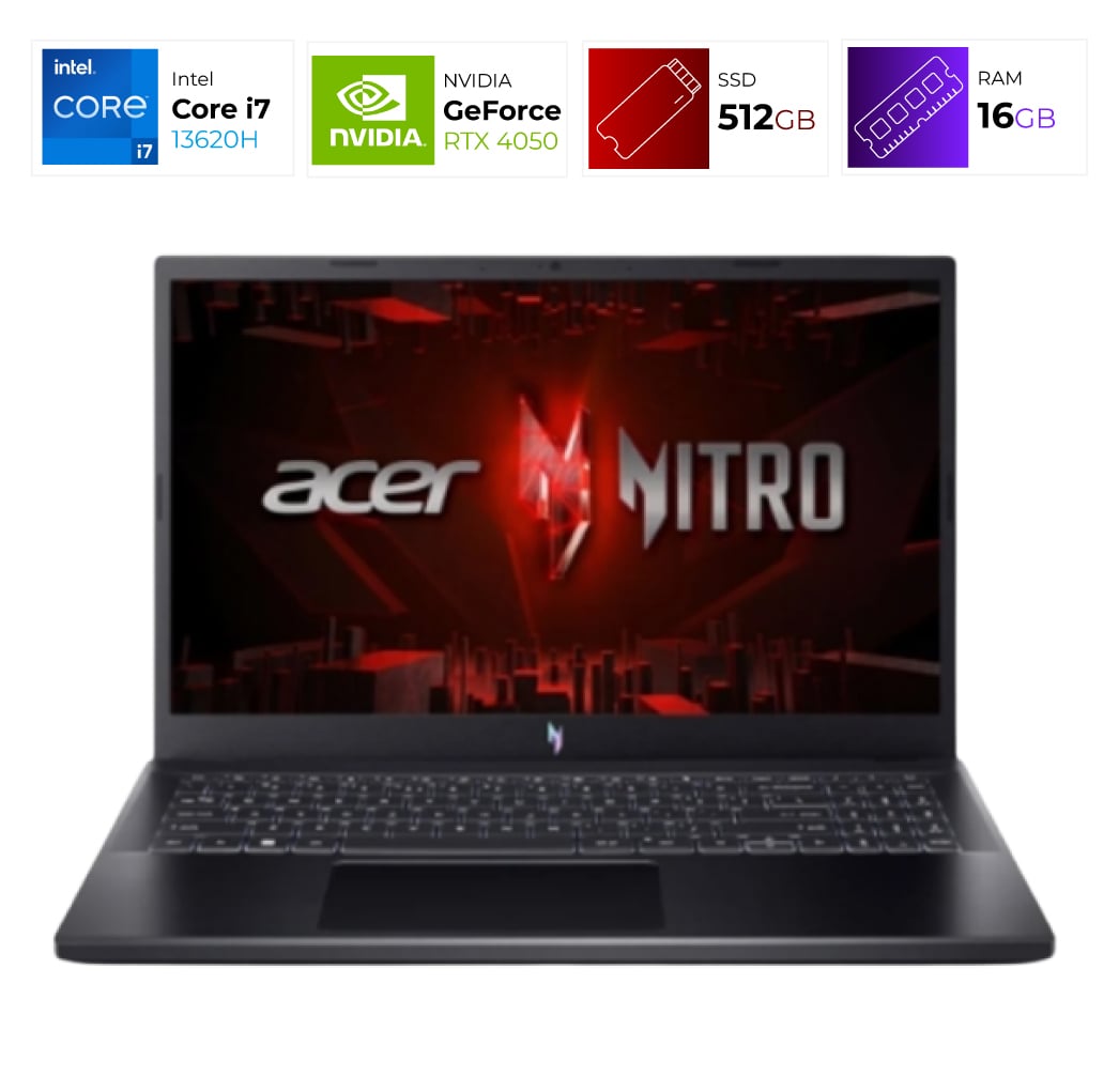 Acer Nitro V – Intel I7 13620H – 16GB – RTX 4050 – 512GB