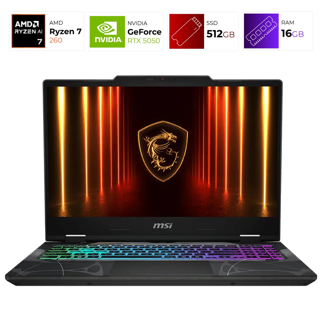 MSI Cyborg A15 – AMD Ryzen7 260 – 16GB – RTX5050 – 512GB – Odyssey Gray