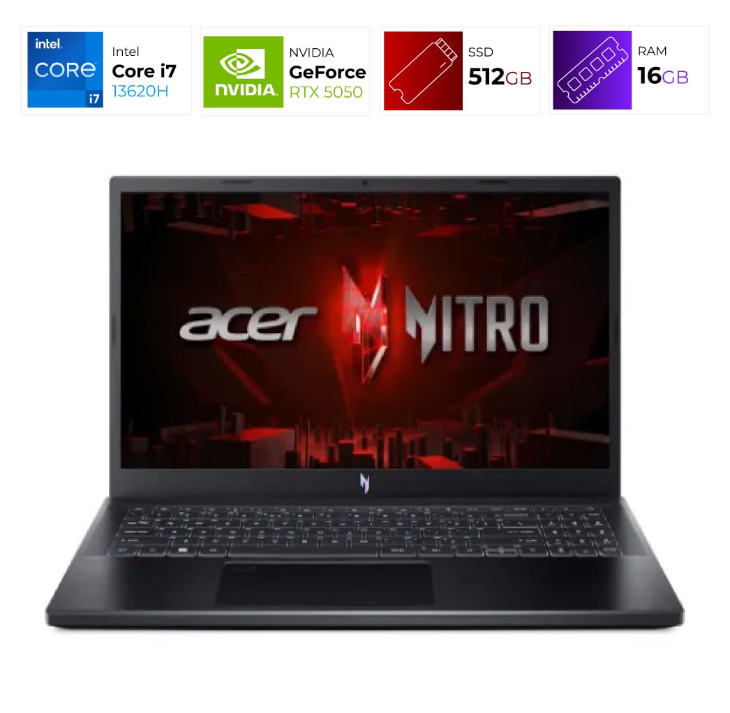 Acer Nitro V15 – Intel I7 13620H – 16 GB – RTX 5050 – 512GB