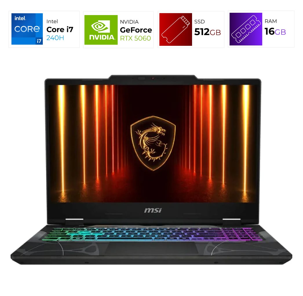 MSI Cyborg 15 – Intel I7 240H – 16GB – RTX 5060 – 512GB
