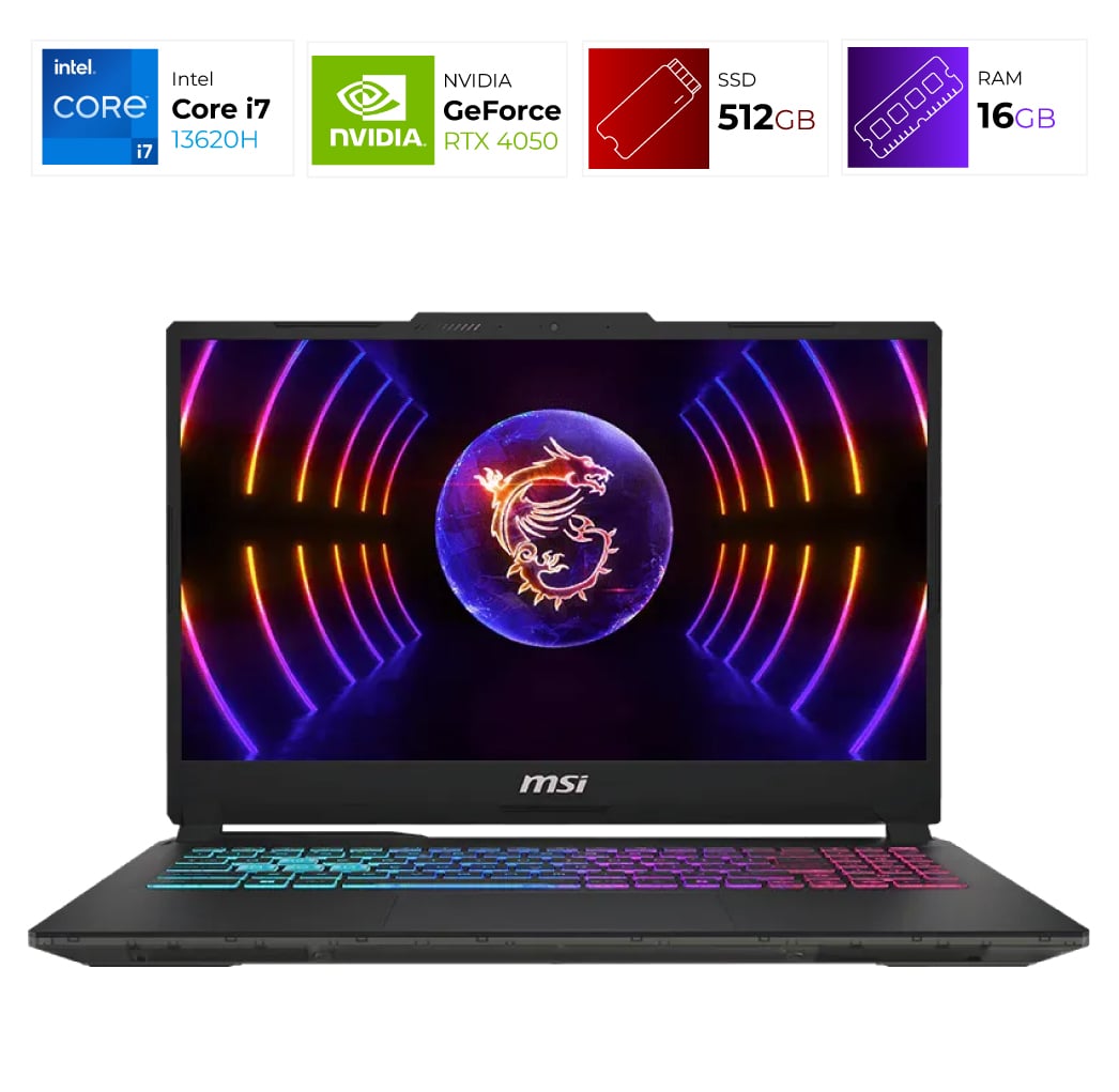 MSI Cyborg 15 Black Edition A13VE – Intel I7-13620H – 16GB – RTX 4050 – 512GB