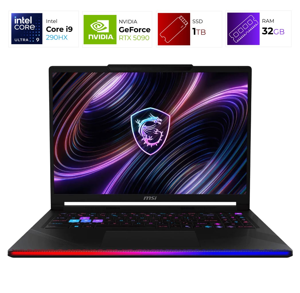 MSI Raider 16 Max – Intel Ultra 9 290HX – 32GB – RTX5090 – 1TB – Core Black