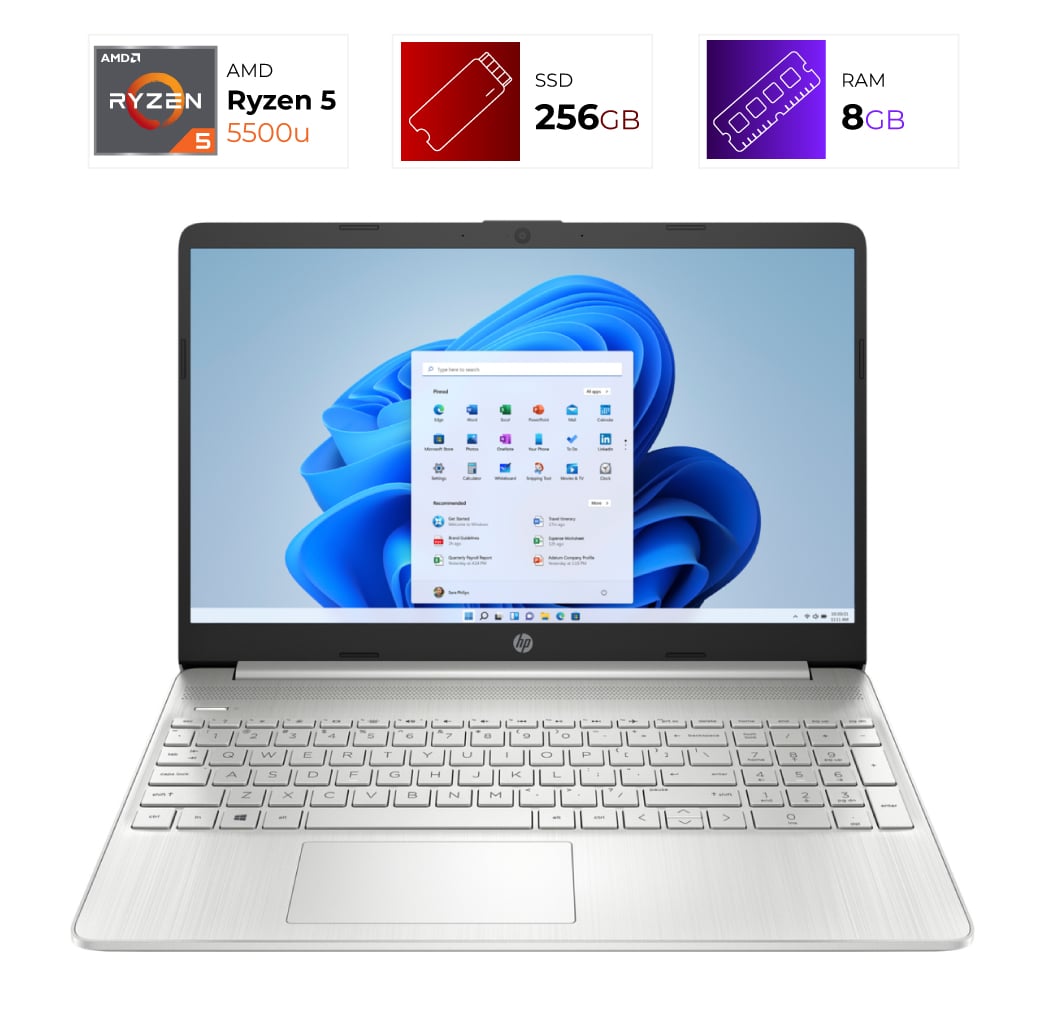 HP 15-Ef2099nr – Ryzen 5 5500u – 8GB – 256GB – Plateada