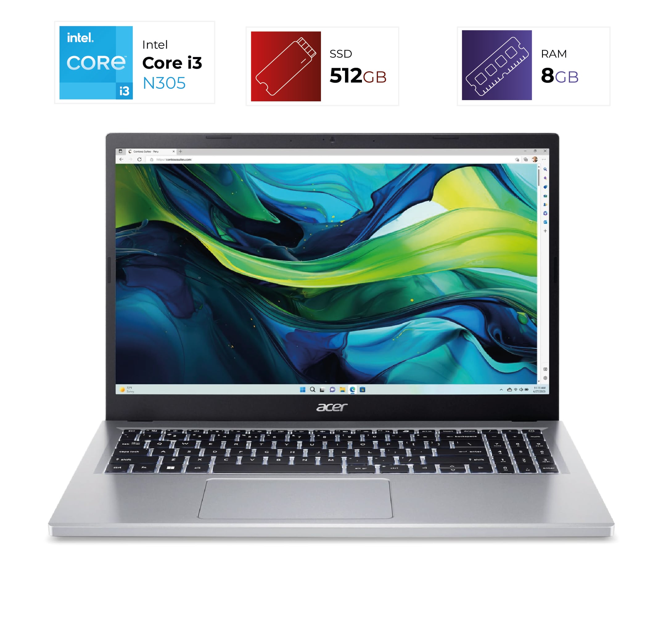 Acer Aspire Go 15 – Intel Core I3-N305 – 8GB – 512GB