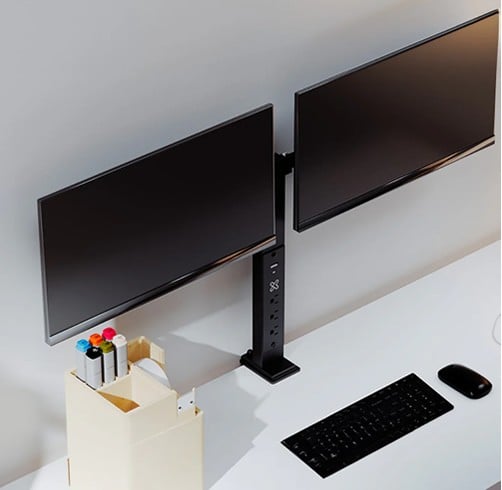 Klip Xtreme Base Para Monitor Dual – 13» A 32» – USB Power Strip — vista 3