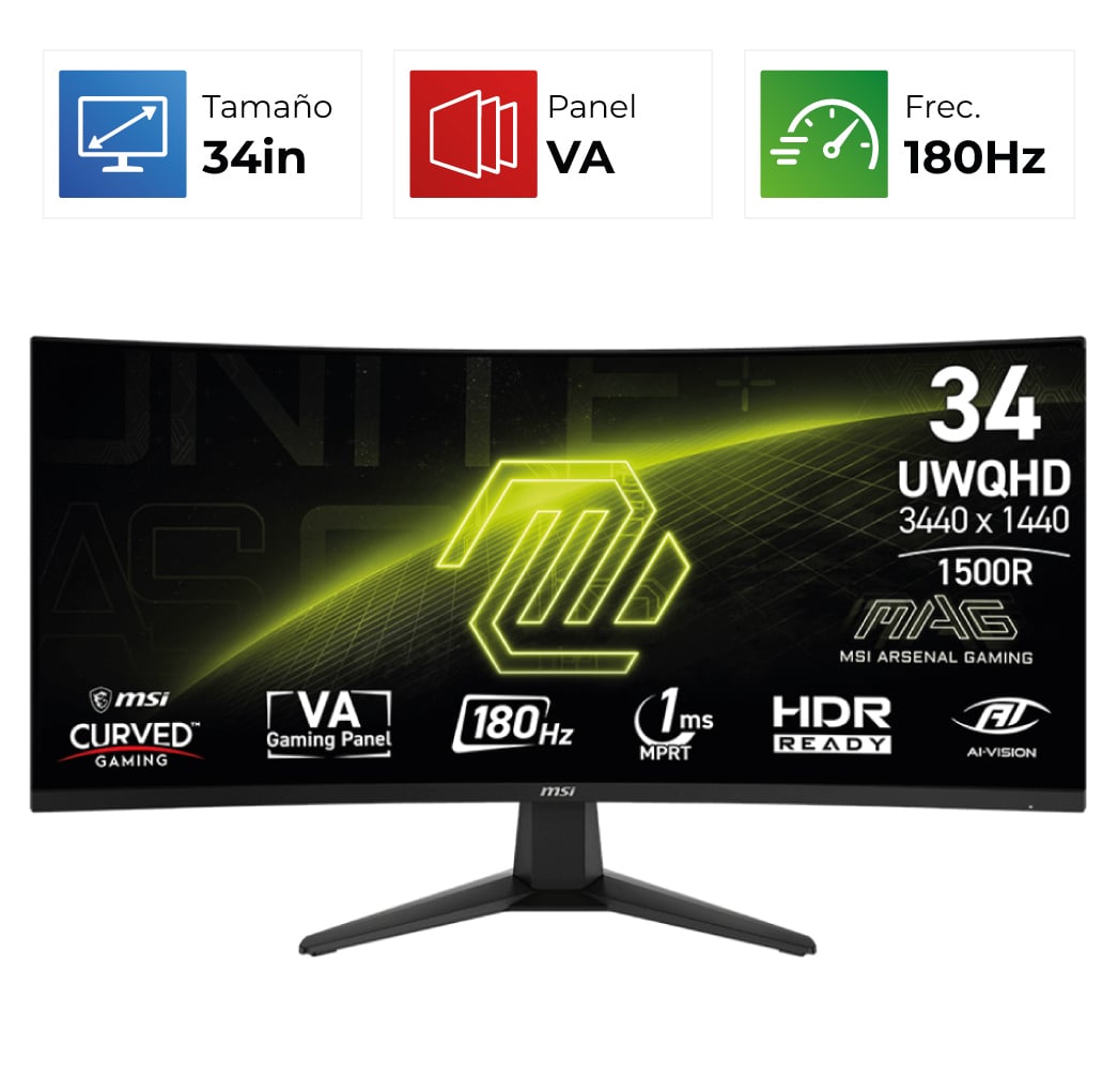 MSI MAG 346CQ – 34″- UWQHD – 180Hz – VA