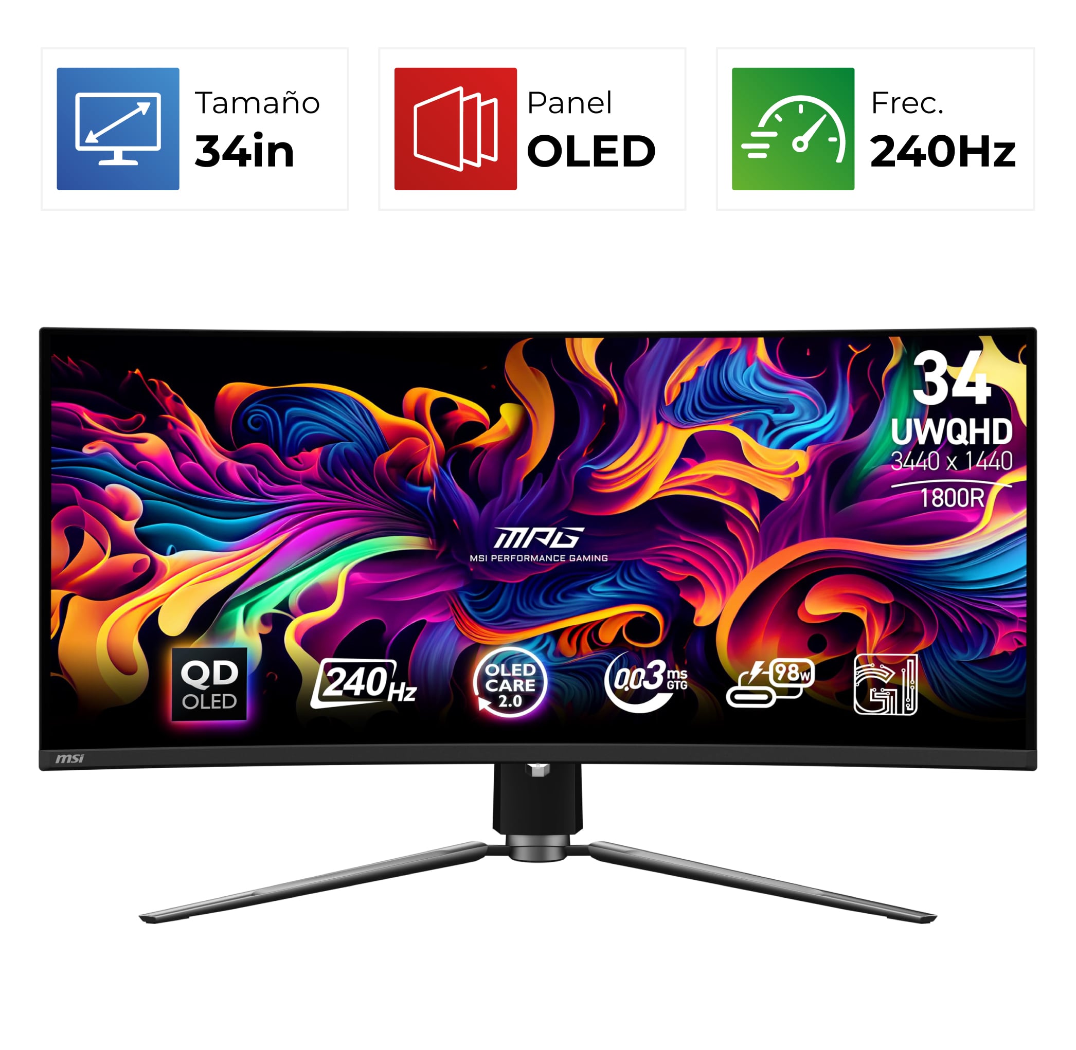 MSI MAG 341CQPX QD-OLED – 34″ – UWQHD – 240Hz – OLED
