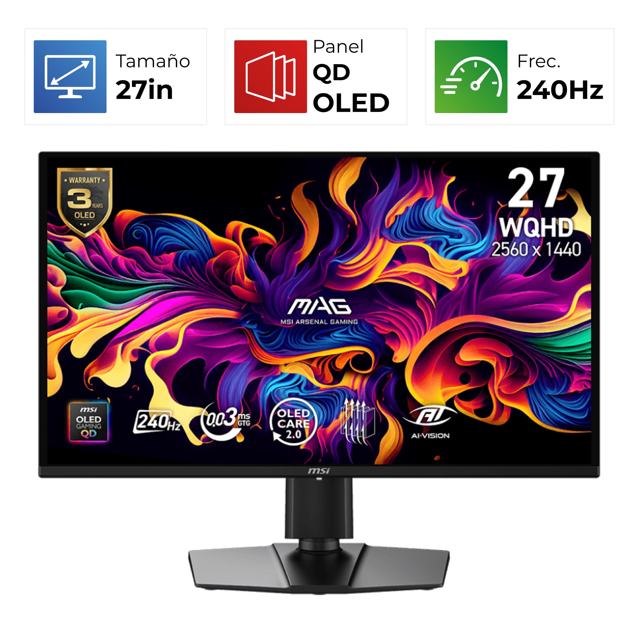 MSI MAG 274QP QD-OLED X24 – 27″ – 2K – 240 Hz – OLED