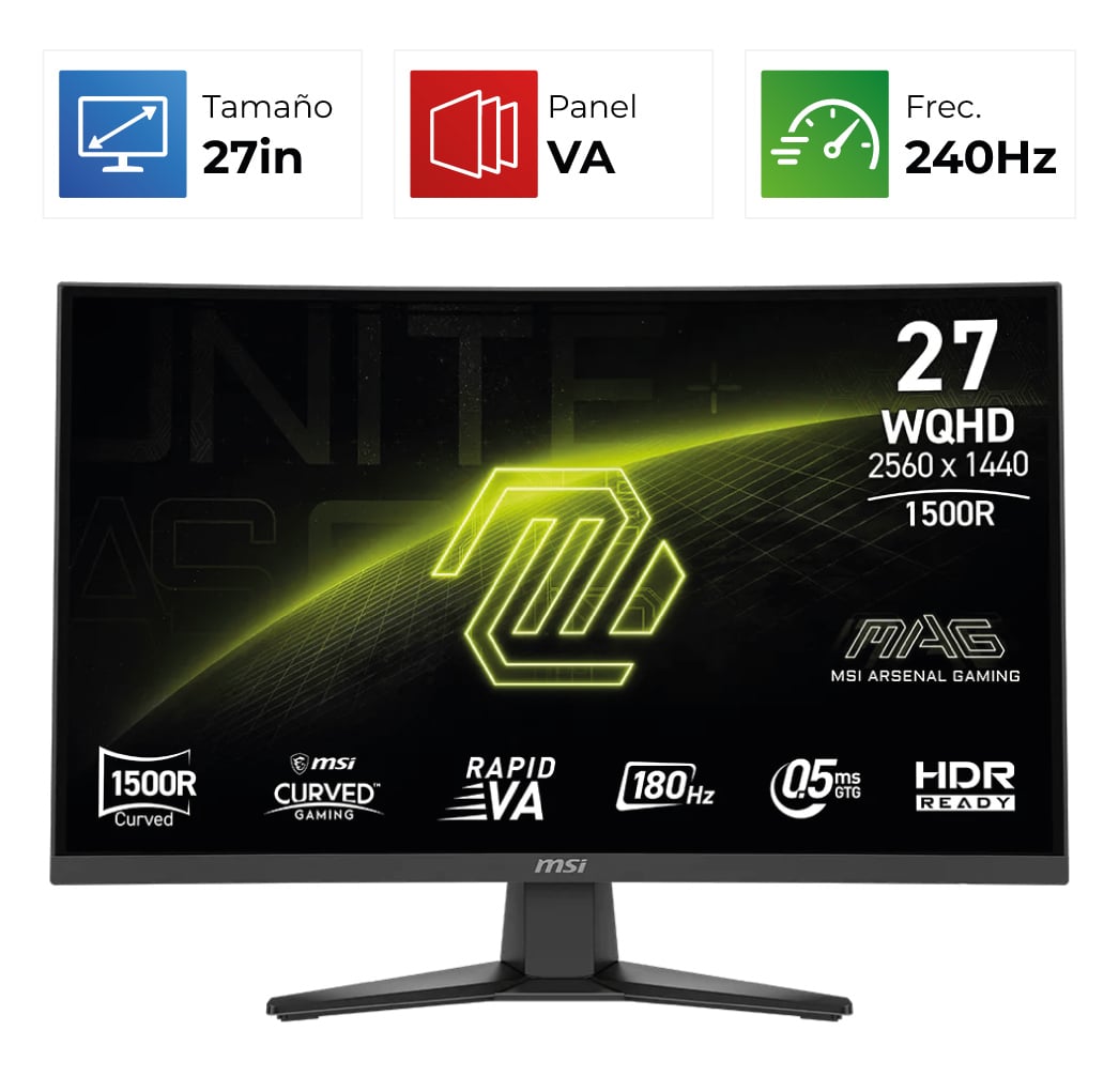 MSI MAG 275CQDF X24 – 27″ – 2K/QHD – 240Hz – VA