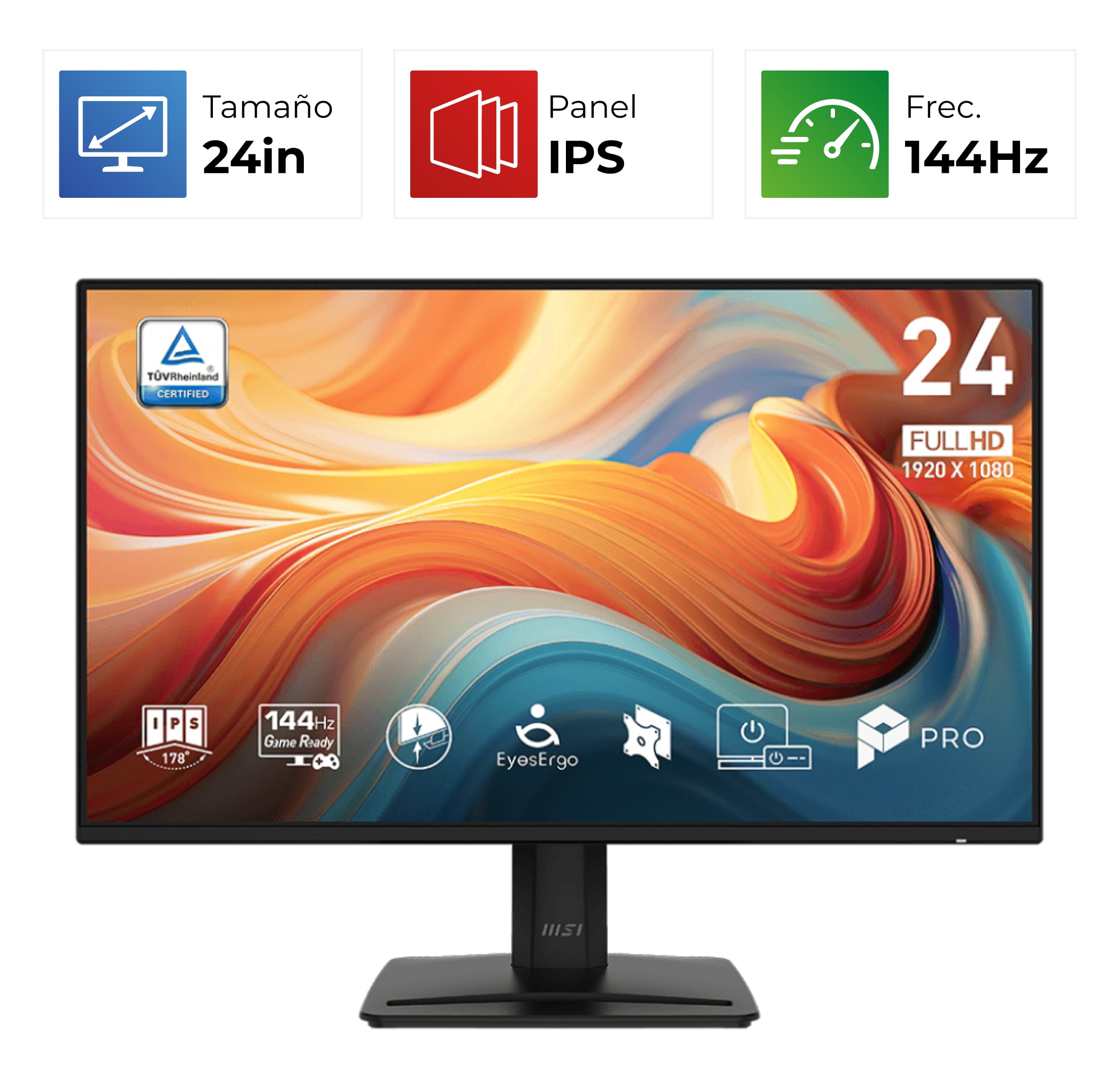 MSI PRO MP242 E14A – 24″ – FHD – 144Hz – 1ms – IPS