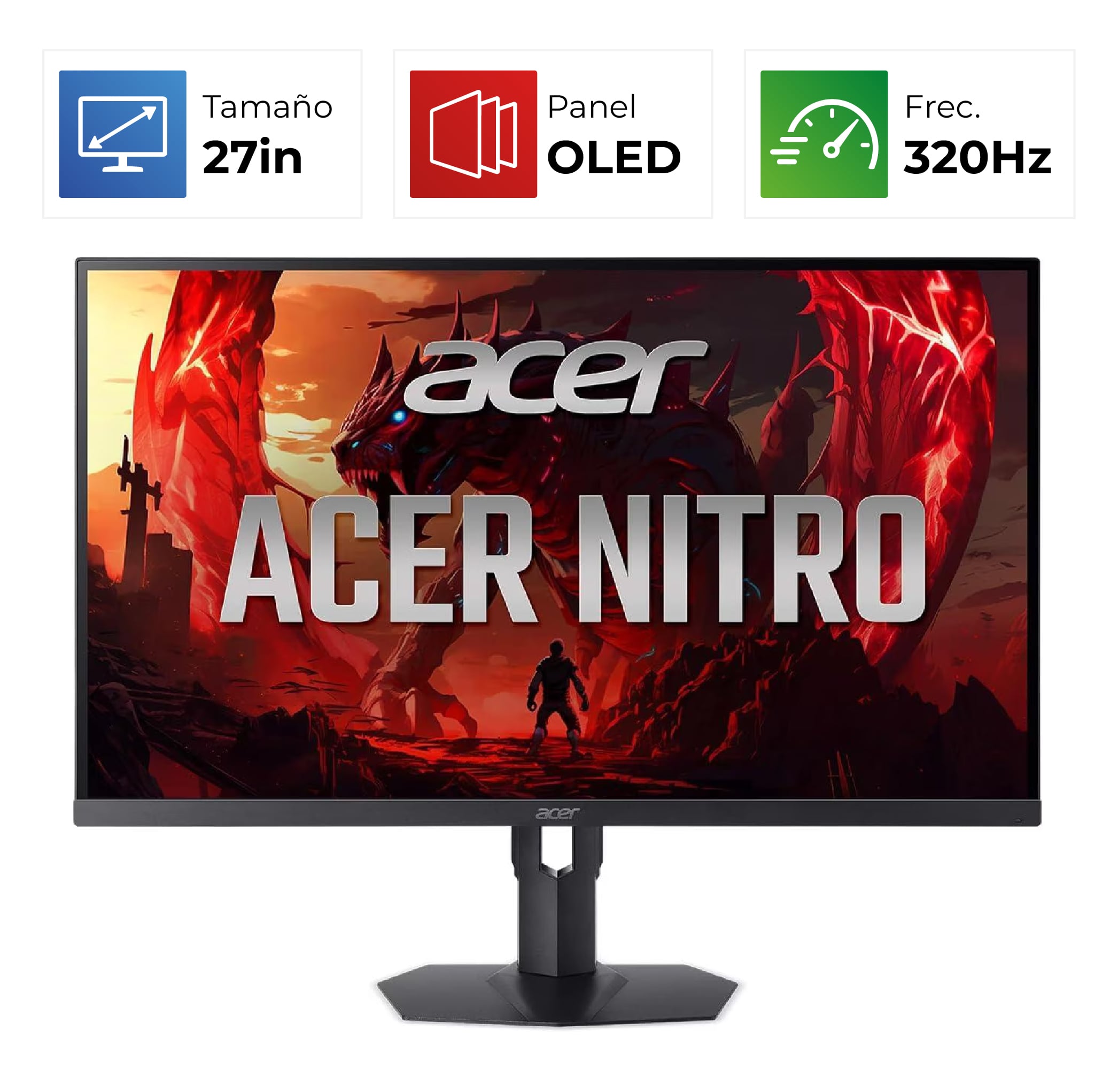 Acer XV275U F5biipprx – 27″ – WQHD – 320Hz – QD Mini LED – 0,5ms – Negro