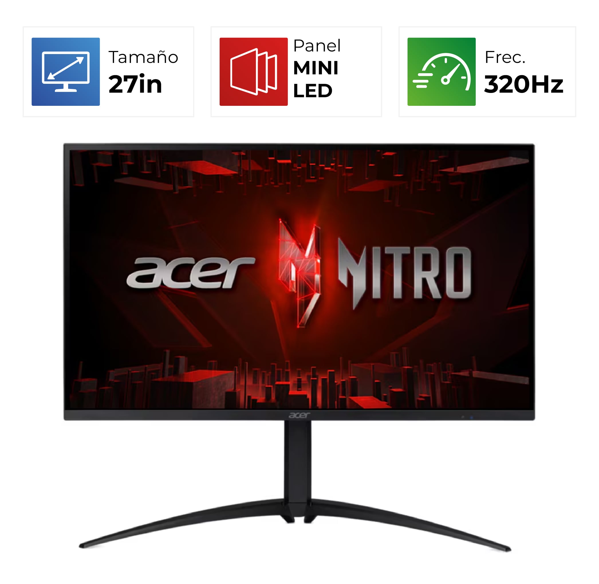 Acer XV275K P5biipruzx – 27″ – 4K – 320Hz Dual Mode – Mini LED – 1ms – Negro
