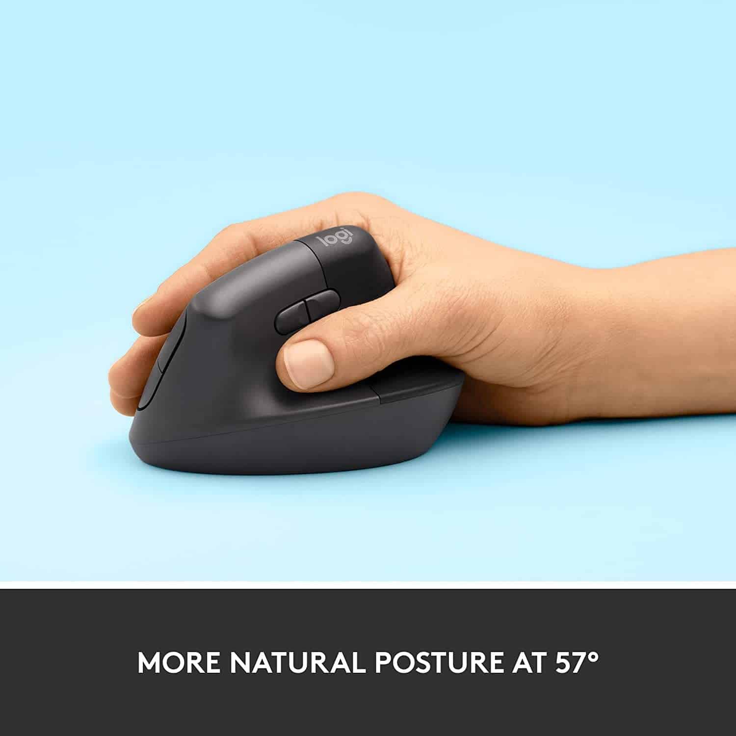 Logitech Lift Vertical Ergonomic Wireless Mouse Negro — vista 2