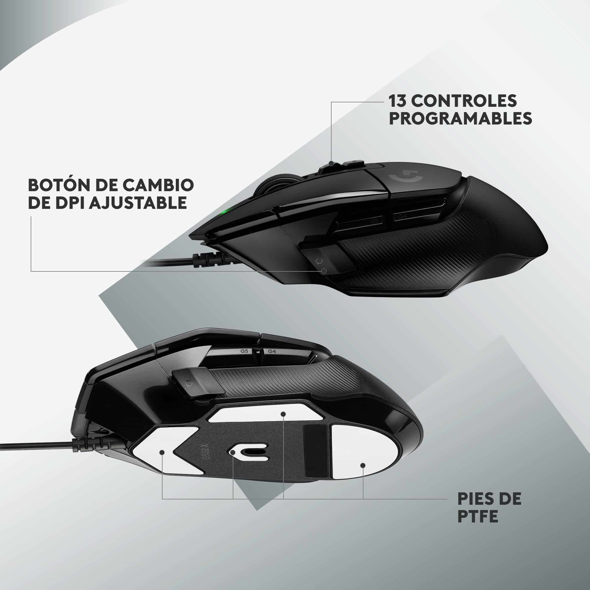 Mouse Logitech G502 X – Negro — vista 2