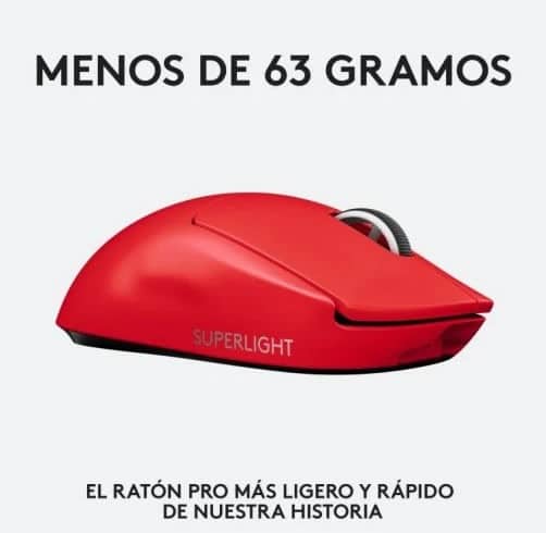 Logitech G PRO X SUPERLIGHT – Rojo — vista 2