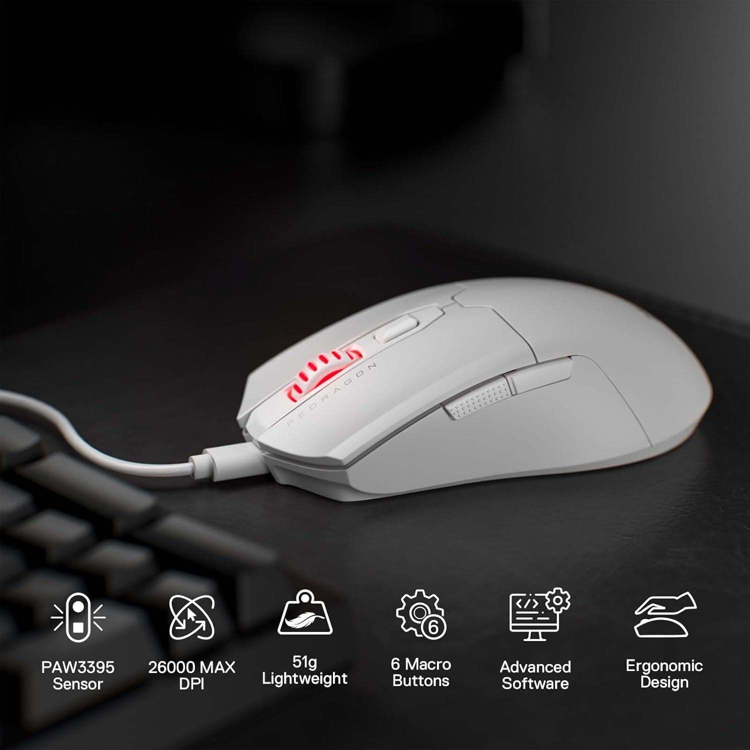 Redragon Fyzu – Blanco — vista 2