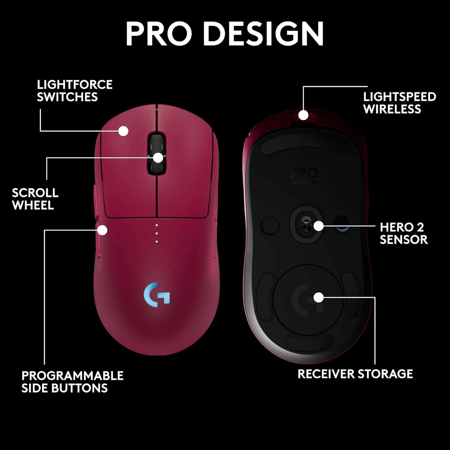 Logitec Pro 2 Ligth Speed – Magenta — vista 2