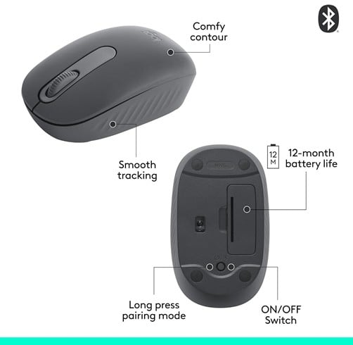 Logitech M196 Bluetooth – Graphite — vista 2