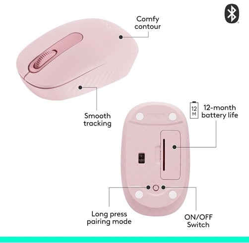 Logitech M196 Bluetooth – Rose — vista 2