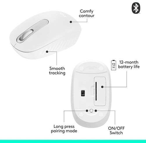 Logitech M196 Bluetooth – White — vista 2