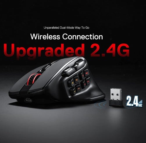Redragon Aatrox Wireless 26000 DPI – Negro — vista 3