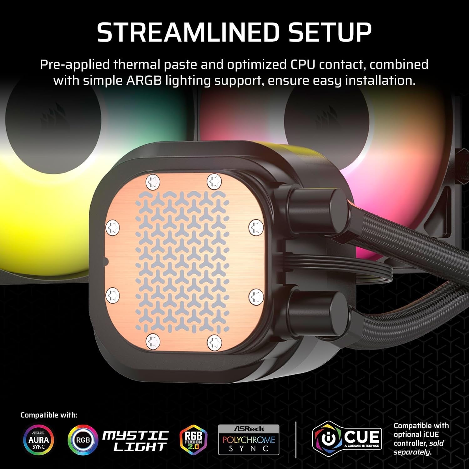 Corsair Nautilus 240 RS – ARGB – Negro — vista 2