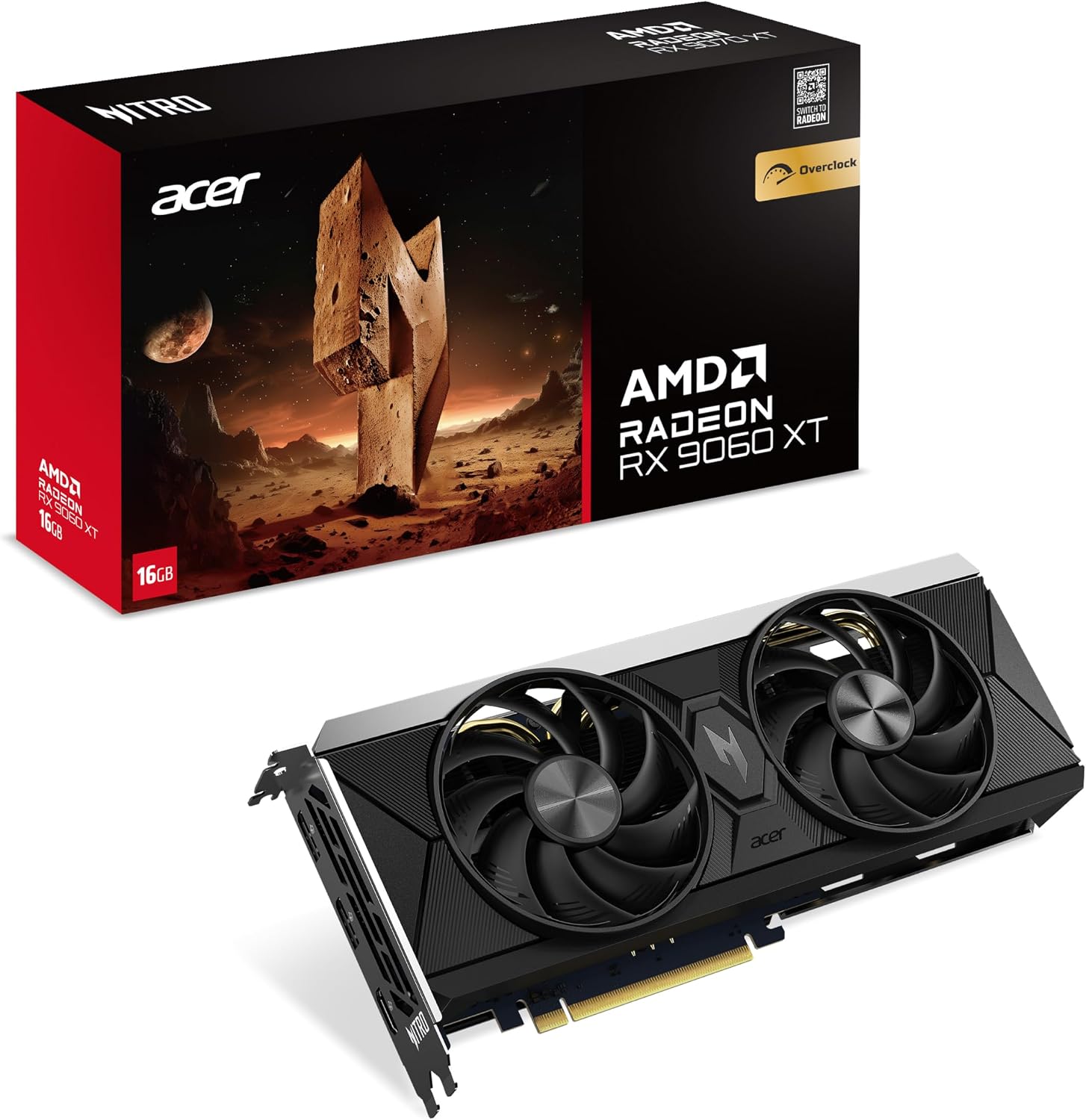 Kit Acer Nitro Radeon RX 9060 XT 16GB + Redragon Diti K585