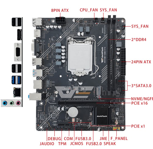 DarkFlash Vanguard H510M-V4M-V10 – DDR4 — vista 2