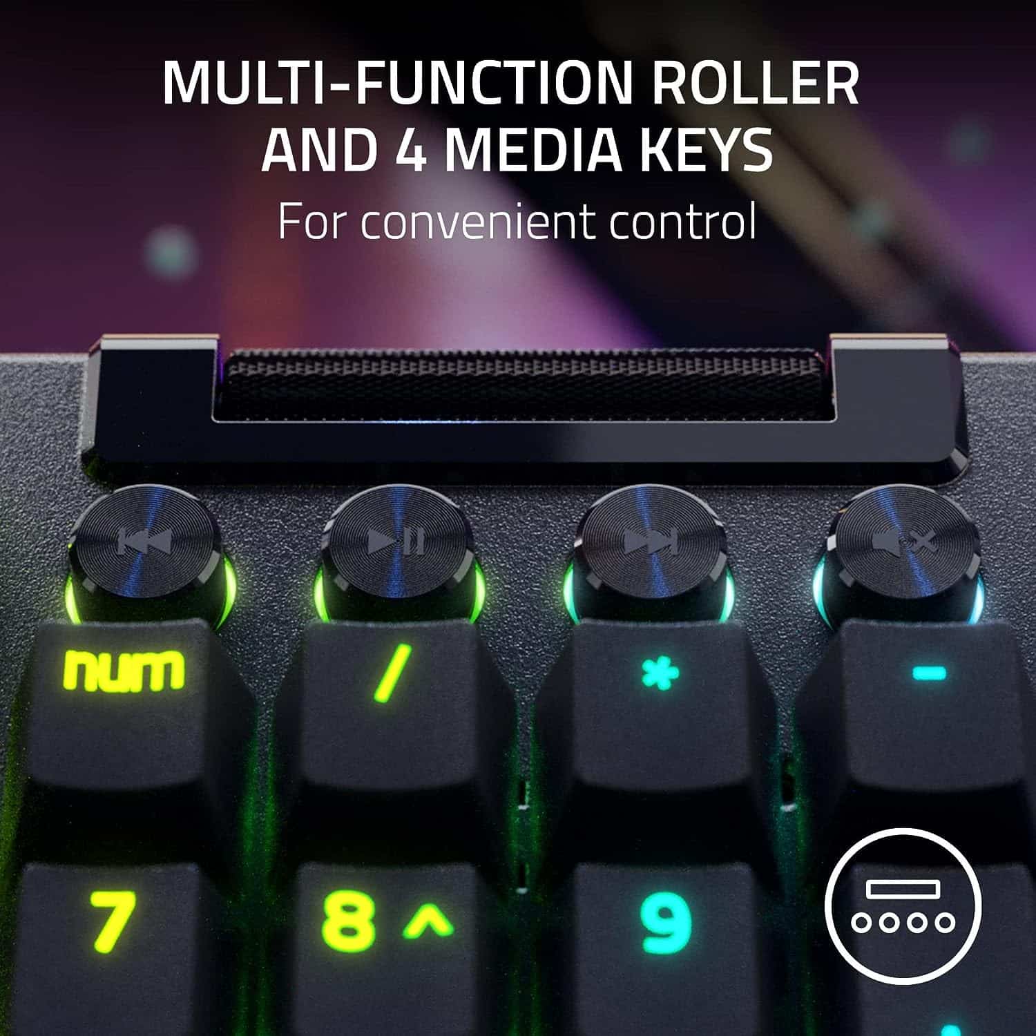 Razer BlackWidow V4 Pro – Ingles – Switch Green — vista 2