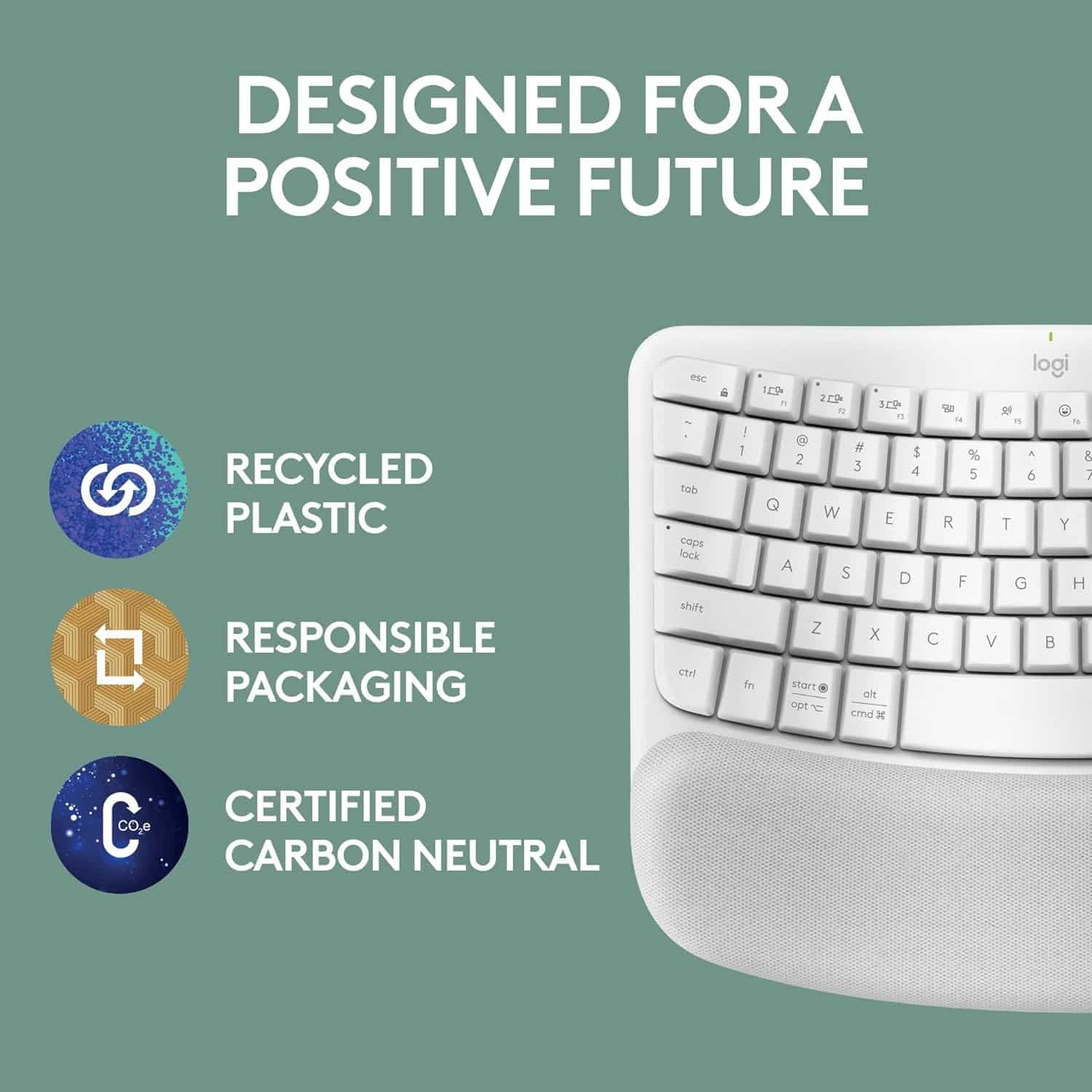 Logitech Wave Keys Wireless Blanco — vista 2