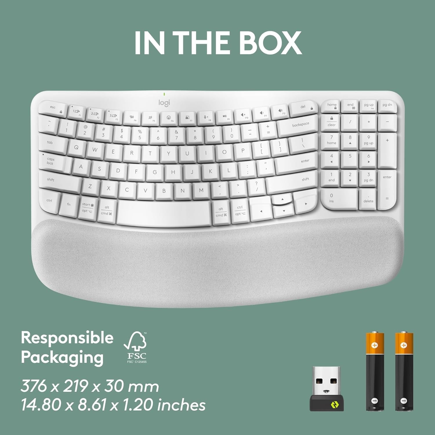 Logitech Wave Keys Wireless Blanco — vista 3