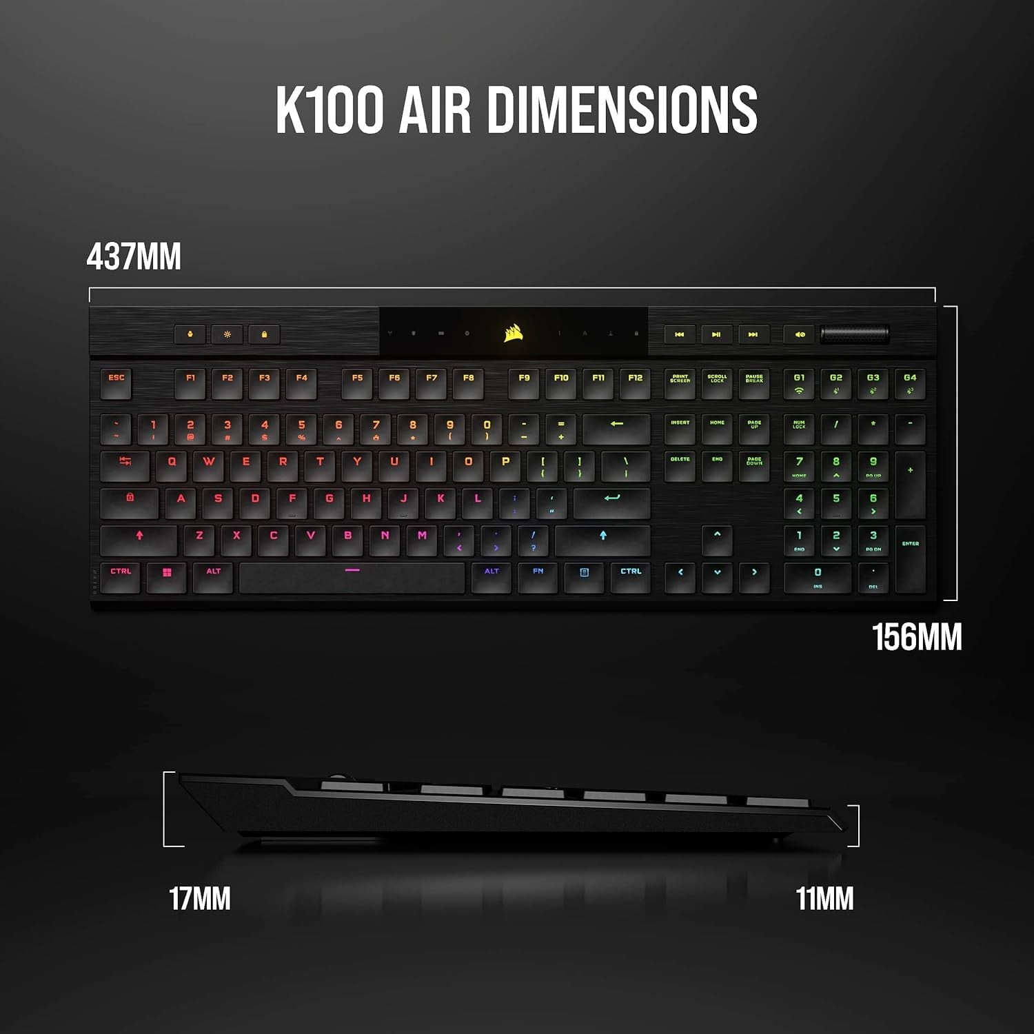 Corsair K100 AIR Wireless – Ingles — vista 3