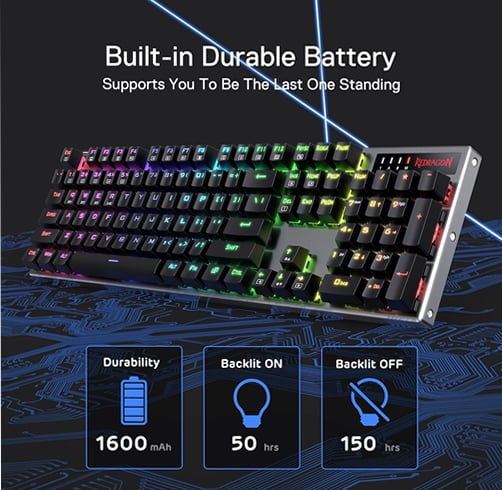 Redragon Dharma Pro – Chroma RGB Dust Proof Red — vista 2