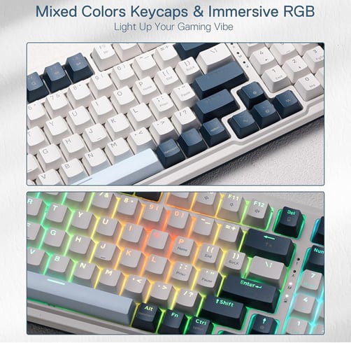 Redragon Eisa Pro – 98 Teclas RGB – Blanco/Gris — vista 3
