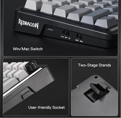 Redragon Eisa Pro – 98 Teclas RGB – Negro/Gris — vista 3