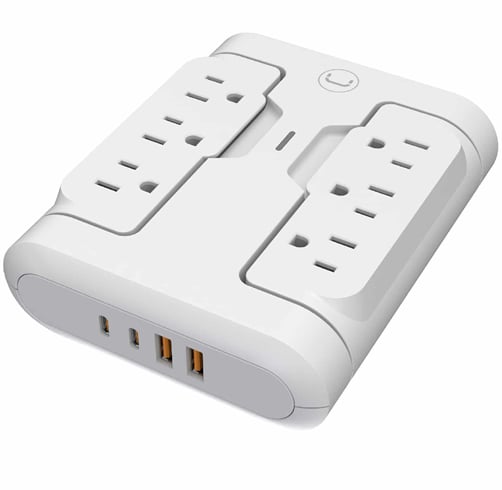 Regleta De Pared UNNO TEKNO De 6 EN 1 – 2X USB – PW5086WT