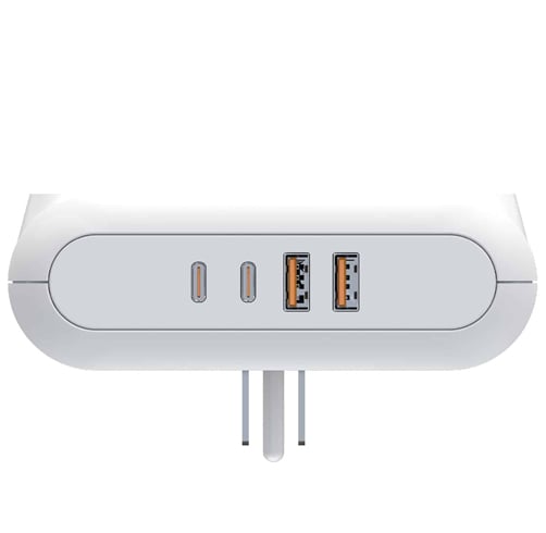 Regleta De Pared UNNO TEKNO De 6 EN 1 – 2X USB – PW5086WT — vista 2