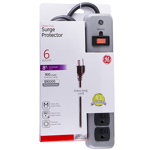 Regleta General Electric Heavy Duty Supresor De Picos – 2,4Mts – Gris — vista 2